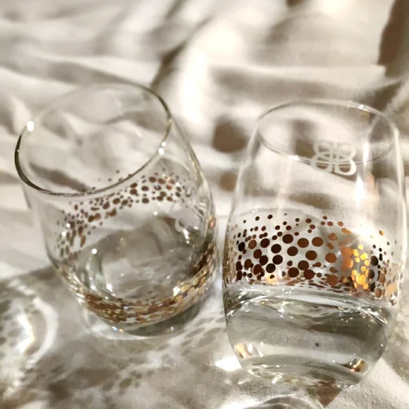 'Bailey's Irish Cream' Gold Dot Confetti Lowball Tumblers 22kt Filled, Set of 2 - Picture 10 of 12